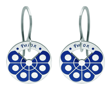 Ohrringe aus emailliertem Silber und Stahl "Button Charro de Salamanca" (Blau)Ref. Code: PE3188Charro-Knopf-Ohrringe aus Sterlingsilber in Flachrelief geschnitzt und einbrennlackiert.Gr&ouml;&szlig;e: 20x20mm.