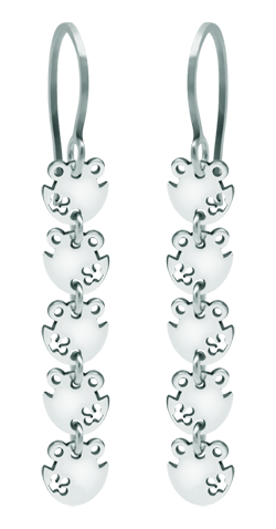 Silberne Ohrringe "Silhouetten eines Frosches"Ref. Code: PE3189Ohrringe aus Sterlingsilber, mit 5 miteinander verbundenen 8 mm großen Froschsilhouetten.Gr&ouml;&szlig;e: 8x8mm.