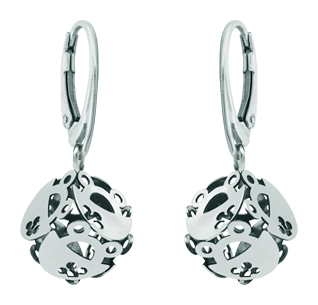 "Cube of frogs" silver earringsRef. code: PE3216Earrings made of sterling silver, with frogs as a cube.Size: 10x10mm.