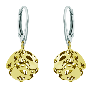 Boucles d'oreilles en or "Cube de grenouilles"Referencia: PE3217Boucles d'oreilles plaquées or avec 6 silhouettes de grenouilles formant un cube.Medida: 10x10mm.