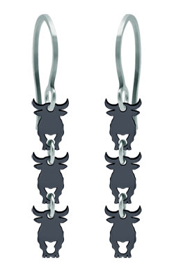 Boucles d'oreilles en ruthénium "Taureaux"Referencia: PE3236Boucles d'oreilles plaquées ruthénium, avec 3 bulles de 7x10mm reliées entre elles.Medida: 7x10mm.