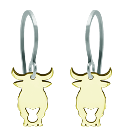 "Bulls" gold earringsRef. code: PE3239Gold plated earrings.Size: 12x16mm.