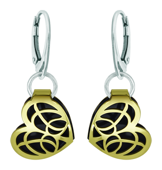 Pendientes de oro de 9 ktes "Corazón Art Nouveau" (Negro)Referencia: PE3251Pendientes de corazón de estilo Art Nouveau calados en oro de  9 ktes esmaltado.Medida: 17x19mm.
