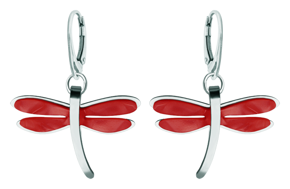 Art Deco-Libellenohrringe aus Edelstahl und Perlmutt (Rot)Ref. Code: PE3294Ohrringe aus glatt poliertem Edelstahl und Perlmutt-Zellulose.Museumsstücke, die von den repräsentativsten Werken des Jugendstils, des Art déco und des Modernismus des späten 19. und frühen 20. Jahrhunderts inspiriert sind.Gr&ouml;&szlig;e: 34x26mm.