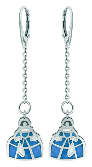 Ohrringe aus emailliertem Silber und Stahl "Meninas" (Blau)Ref. Code: PE3308Meninas-Ohrringe aus handemailliertem Sterlingsilber und poliertem Stahl, die sich weich anfühlen.Gr&ouml;&szlig;e: 16x19mm.