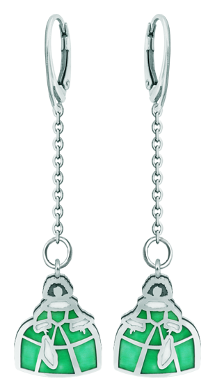 Ohrringe aus emailliertem Silber und Stahl "Meninas" (Grün)Ref. Code: PE3308Meninas-Ohrringe aus handemailliertem Sterlingsilber und poliertem Stahl, die sich weich anfühlen.Gr&ouml;&szlig;e: 16x19mm.