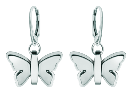 Art Deco Butterflies earrings in steelRef. code: PE3326Earrings made of polished steel smooth to the touch.Museum pieces inspired by the most representative works of the Art Nouveau and Art Deco movements, and the modernism of the late nineteenth and early twentieth centuries.Size: 26x18mm.