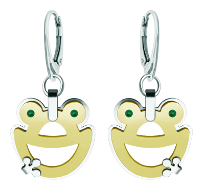 Boucles d'oreilles grenouille en or et acierReferencia: PE3332Boucles d'oreilles en or 18 carats et acier poli lisse au toucher.Medida: 22x26mm.