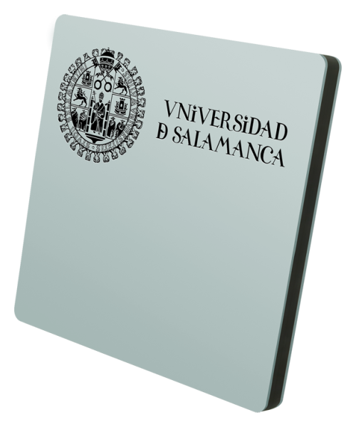 "University of Salamanca" steel and wood plateRef. code: PL0422Plate made of stainless steel and wood.Size: 140x140mm.