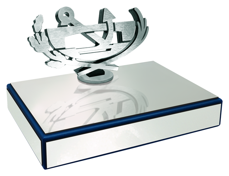 Steel and solid wood plate with aerial logo "Civil Engineers"Ref. code: PL0431Plate made of steel and solid wood with steel logo.Base dimensions: 23x16x4cm.Figure measures: 18x12cm.Possibility of engraving a commemorative text.We customize with any anagram, shield or logo.Size: 230x160mm.