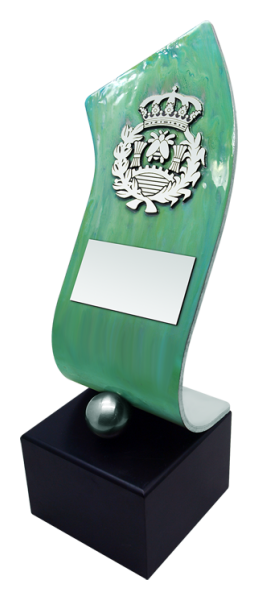 Trofeo de profesiones en acero esmaltado "Economistas"
Referencia: PL0460
Trofeo diseñado y fabricado en exclusiva por Joaquín Prior en acero macizo esmaltado, personalizado con el escudo de Ingenieros Industriales dorado.
Posibilidad de grabar un texto conmemorativo.
Creamos trofeos, premios o placas conmemorativas diferentes, personalizados con cualquier anagrama, escudo o logotipo.
Medida: 100x270mm. Trofeo de profesiones en acero esmaltado "Economistas"
Referencia: PL0460
Trofeo diseñado y fabricado en exclusiva por Joaquín Prior en acero macizo esmaltado, personalizado con el escudo de Ingenieros Industriales dorado.
Posibilidad de grabar un texto conmemorativo.
Creamos trofeos, premios o placas conmemorativas diferentes, personalizados con cualquier anagrama, escudo o logotipo.
Medida: 100x270mm.