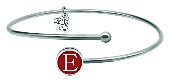 Personalisiertes Armband aus Silber und Edelstahl "Anfangsbuchstabe deines Namens" (Rot)Ref. Code: PU2538Personalisiertes Armband mit dem Buchstaben Ihrer Initialen in Flachrelief aus Sterlingsilber und gebranntem Emaille, montiert auf einem Stahldraht.Gr&ouml;&szlig;e: 12x12mm.
