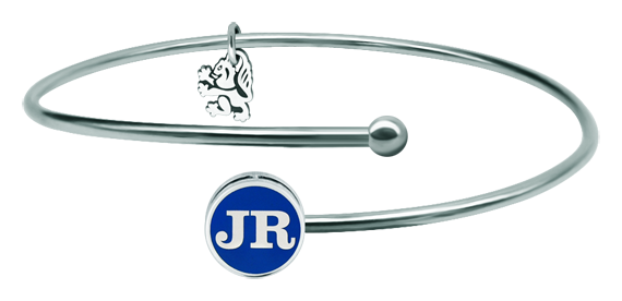 Personalisiertes Armband aus Silber und Edelstahl "Initialen deines Namens" (Blau)Ref. Code: PU2539Personalisiertes Armband mit den Buchstaben Ihrer Initialen, die im Flachrelief in Sterlingsilber geschnitzt und im Ofen emailliert wurden, montiert auf einem Stahldraht.Gr&ouml;&szlig;e: 12x12mm.
