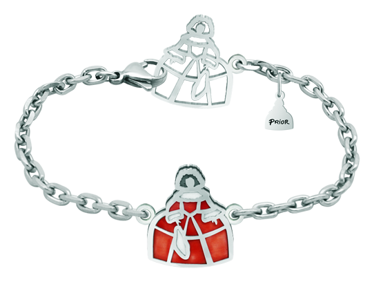 "Meninas" silver bracelet (Red)Ref. code: PU2658Meninas bracelet made of hand enameled sterling silver and soft stainless steel.Size: 16x19mm.