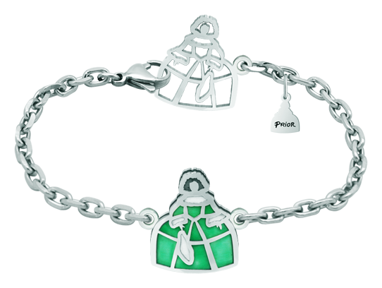 Silbernes Armband mit Stahlkette "Meninas" (Grün)Ref. Code: PU2658Menina-Armband in zwei Höhen aus Sterlingsilber und einbrennlackiert, mit einem einzigartigen und originellen Menina-Verschluss aus poliertem Stahl, der sich glatt anfühlt.Ein Werk sorgfältiger Handwerkskunst mit einer ewigen Garantie.Inspiriert von den klassischen Meninas von Velázquez, die im Prado-Museum in Madrid ausgestellt sind.Gr&ouml;&szlig;e: 16x19mm.