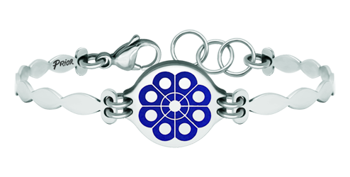 Silber- und Stahlarmband "Button charro de Salamanca" (Blau)Ref. Code: PU2733Armband aus rostfreiem Stahl mit dem Charro-Knopf, der im Flachrelief in Sterlingsilber geschnitzt und einbrennlackiert ist.Gr&ouml;&szlig;e: 19x16mm.