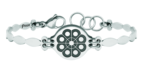 Silber- und Stahlarmband "Button charro de Salamanca" (Schwarz)Ref. Code: PU2733Armband aus rostfreiem Stahl mit dem Charro-Knopf, der im Flachrelief in Sterlingsilber geschnitzt und einbrennlackiert ist.Gr&ouml;&szlig;e: 19x16mm.