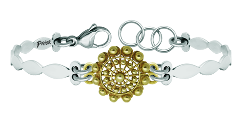 Bracelet Charro Button plaqué or et acier inoxydableReferencia: PU2746Bracelet en acier inoxydable avec bouton charro plaqué or.Medida: 16x16mm.