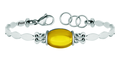 Silber- und Stahlarmband mit farbigen Kristallen (Gelb)Ref. Code: PU2775Armband aus Sterlingsilber, mit einem 16x12mm großen Kristall im Cabochon-Schliff in der Mitte und einem polierten Stahlband.Gr&ouml;&szlig;e: 16x12mm.