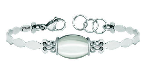 Bracelet en argent et acier inoxydable avec cristal de rocheReferencia: PU2775Bracelet en argent sterling, avec un cristal taillé en cabochon de 16x12mm au centre et un bracelet en acier poli.Medida: 16x12mm.