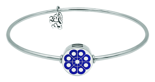 Bracelet Charro Button en argent sterling émaillé et acier (Bleu)Referencia: PU2783Bracelet en acier inoxydable poli avec bouton Charro sculpté et émaillé en argent sterling.Medida: 14x14mm.