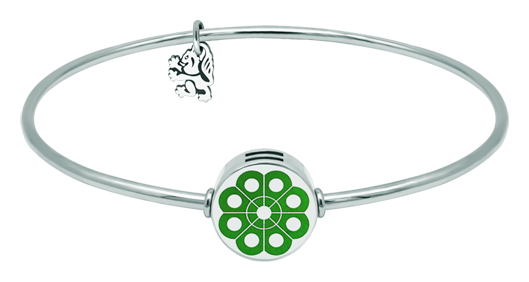 Charro Button-Armband aus emailliertem Sterlingsilber und Stahl (Grün)Ref. Code: PU2783Poliertes Edelstahlarmband mit geschnitztem und emailliertem Charro-Knopf aus Sterlingsilber.Gr&ouml;&szlig;e: 14x14mm.