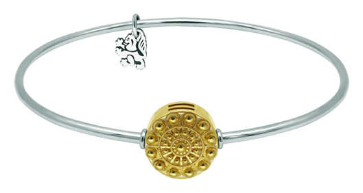 Charro Button-Armband aus vergoldetem StahlRef. Code: PU2785Poliertes Edelstahlarmband mit vergoldetem Charro-Knopf.Gr&ouml;&szlig;e: 14x14mm.