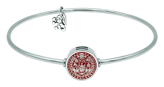 Bracelet de l'Université de Salamanque en argent sterling émaillé et en acier (Rouge)Referencia: PU2786Bracelet en acier poli avec les armoiries de l'Université de Salamanque gravées en argent sterling et émaillées.Medida: 14x14mm.