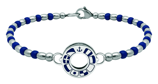 Bracelet en argent et acier inoxydable "Drapeaux nautiques"Referencia: PU2799Bracelet rigide en acier avec roue personnalisée avec les drapeaux nautiques de votre nom sculptés en relief en argent sterling et émail cuit.Medida: 16x16mm.