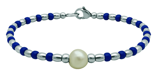 Bracelet nautique en argent et acier inoxydable avec perleReferencia: PU2804Bracelet rigide en acier avec une perle de culture de 8 mm au centre.Medida: 8x8mm.