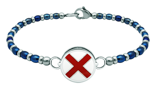 Nautisches Silber- und Stahlarmband "Nautische Flagge" (Rot)Ref. Code: PU2811Personalisiertes Perlenarmband aus festem Stahl mit der nautischen Flagge Ihres Namens, die als Relief in Sterlingsilber eingraviert und im Ofen emailliert wurde.Gr&ouml;&szlig;e: 16x16mm.