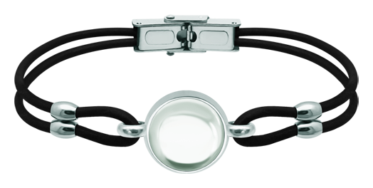 Silber- und Lederarmband mit 14mm farbigem Glascabochon (Kristall)Ref. Code: PU28523 mm dickes Leder- und Sterlingsilberarmband mit einem 14 mm großen farbigen Glascabochon.Gr&ouml;&szlig;e: 16x16mm.
