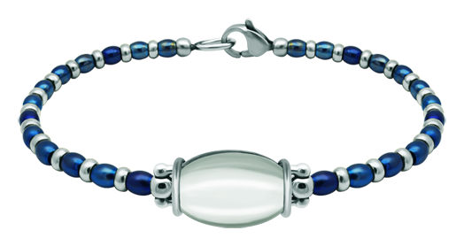 Silber- und Stahlarmband mit ovalem Farbglas 18x13mm (Kristall)Ref. Code: PU2853Perlenarmband aus Edelstahl und Sterlingsilber mit einem 18x13 mm großen farbigen Glascabochon.Gr&ouml;&szlig;e: 18x13mm.