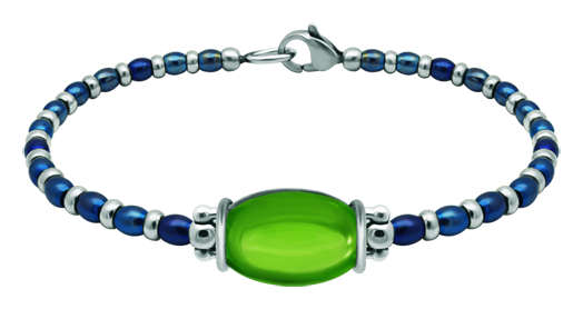 Bracelet en argent et acier inoxydable avec verre ovale coloré 18x13mm (Vert)Referencia: PU2853Bracelet en acier inoxydable et argent sterling avec un cabochon en verre coloré de 18x13mm.Medida: 18x13mm.