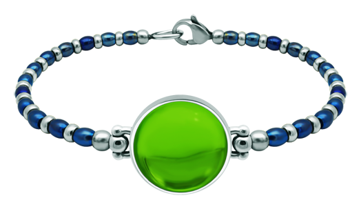Bracelet en argent et acier inoxydable avec verre coloré 18mm (Vert)Referencia: PU2856Bracelet en acier inoxydable et argent sterling avec un cabochon en verre coloré de 18 mm.Medida: 20x20mm.