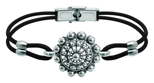 Armband Knopf Charro Silber und Leder 22mm (Schwarz)Ref. Code: PU28682mm Lederarmband mit 22mm Charro Button aus Sterlingsilber, von Hand emailliert.Gr&ouml;&szlig;e: 22x22mm.