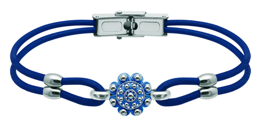 Charro Button Bracelet silver and leather 12mm (Blue)Ref. code: PU28702mm leather bracelet with 12mm Charro Button made in sterling silver enameled by hand.Size: 12x12mm.