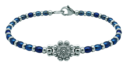 Armband Knopf Charro Silber und Stahl 12mm (Schwarz)Ref. Code: PU2873Perlenarmband aus Edelstahl mit 12 mm Charro-Knopf aus Sterlingsilber, von Hand emailliert.Gr&ouml;&szlig;e: 12x12mm.