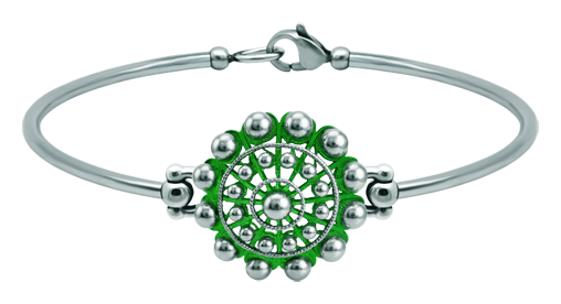 Bracelet Button Charro silver and steel 22mm (Green)
Ref. code: PU2874
Stainless steel bracelet with 22mm Charro Button made in sterling silver enameled by hand.
Size: 22x22mm. Bracelet Button Charro silver and steel 22mm (Green)
Ref. code: PU2874
Stainless steel bracelet with 22mm Charro Button made in sterling silver enameled by hand.
Size: 22x22mm.