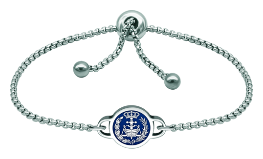 Steel and Aluminum "Legal Professions" Bracelet (Blue)Ref. code: PU2879Adjustable steel bracelet with a 