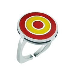 Chevalière en argent "drapeau espagnol"Referencia: SR0255Bague en argent sterling et acier avec un drapeau espagnol émaillé à la main.Medida: 18x18mm.