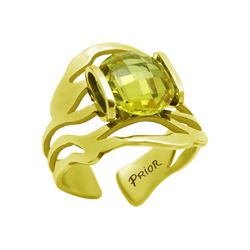 Gold plated steel and citrine quartz ring
Ref. code: SR0300
Ring made of gold plated stainless steel with a 10mm citrine quartz.
Size: 10x10mm.