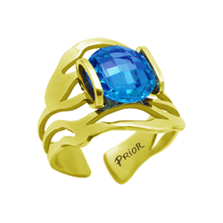 Gold plated steel and blue quartz ring
Ref. code: SR0301
Ring made of gold plated stainless steel with a 10mm blue quartz.
Size: 10x10mm.