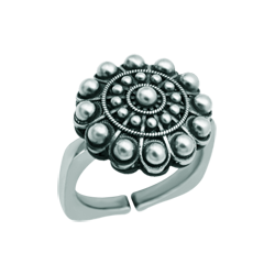 Bague bouton charro en argent et acier inoxydableReferencia: SR0358Bague en acier inoxydable avec bouton charro en argent sterling et acier.Medida: 16x16mm.