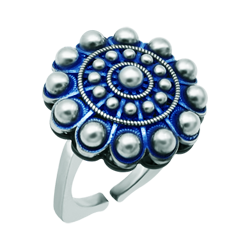 Bague bouton charro en argent émaillé et acier inoxydable (Bleu)Referencia: SR0360Bague en acier inoxydable avec bouton charro en argent sterling émaillé à la main et en acier poli.Medida: 21x21mm.