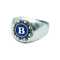 Bague personnalisée en argent avec bouton charro (Bleu)Referencia: SR0379Bague chevalière en argent sterling avec bouton Charro personnalisé avec vos initiales émaillées au four.Medida: 12x12mm.