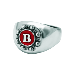 Individueller Ring mit Charro-Knopfstempel in Silber (Rot)Ref. Code: SR0379Siegelring aus Sterlingsilber mit Charro-Knopf, personalisiert mit Ihren im Ofen emaillierten Initialen.Gr&ouml;&szlig;e: 12x12mm.