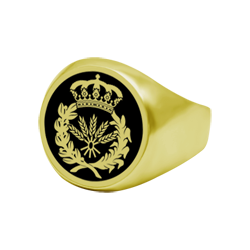 Seal type ring of Agronomists in enameled gold (Black)Ref. code: SR0381Seal type ring made in 18kt gold with hand enameled coat of arms of Agronomists.We have all professions and careers available: Advocacy (Lawyer / Law), Commercial Agent, Quantity Surveyor, Architect (Architecture), ATS (Nursing), Fine Arts, Biological Sciences (Biology), Exact Sciences, Physical Sciences, Political Sciences, Political and Economic Sciences, Chemical Sciences, Commerce, Draftsman, Economics, Business, Pharmacy, Philosophy and Letters, Geography, Geological (Geology), Social Graduate, Computer Science, Agricultural Engineering, Civil Engineering, Electronic Engineering, Forestry Engineering, Mining Engineering, Naval Engineering, Higher Industrial Engineering, Industrial Technical Engineering, Telecommunications Engineering, Textile Engineering, Jewelry, Teaching, Medicine, Music, Psychology, Topography, Dentistry, Optics, Journalism, Veterinary Medicine.And if we don't have yours, please contact us.Size: 16x16mm.