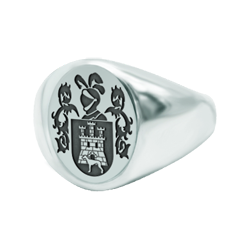 Bague de chevalière en argent ciselé aux armoiries héraldiquesReferencia: SR0385Chevalière en argent sterling avec armoiries héraldiques sculptées de son nom de famille.Medida: 13x16mm.