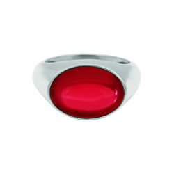 Silver ring with colored crystalRef. code: SR0390Ring made of sterling silver with colored crystal cabochon of 14x10mm.Size: 14x10mm.